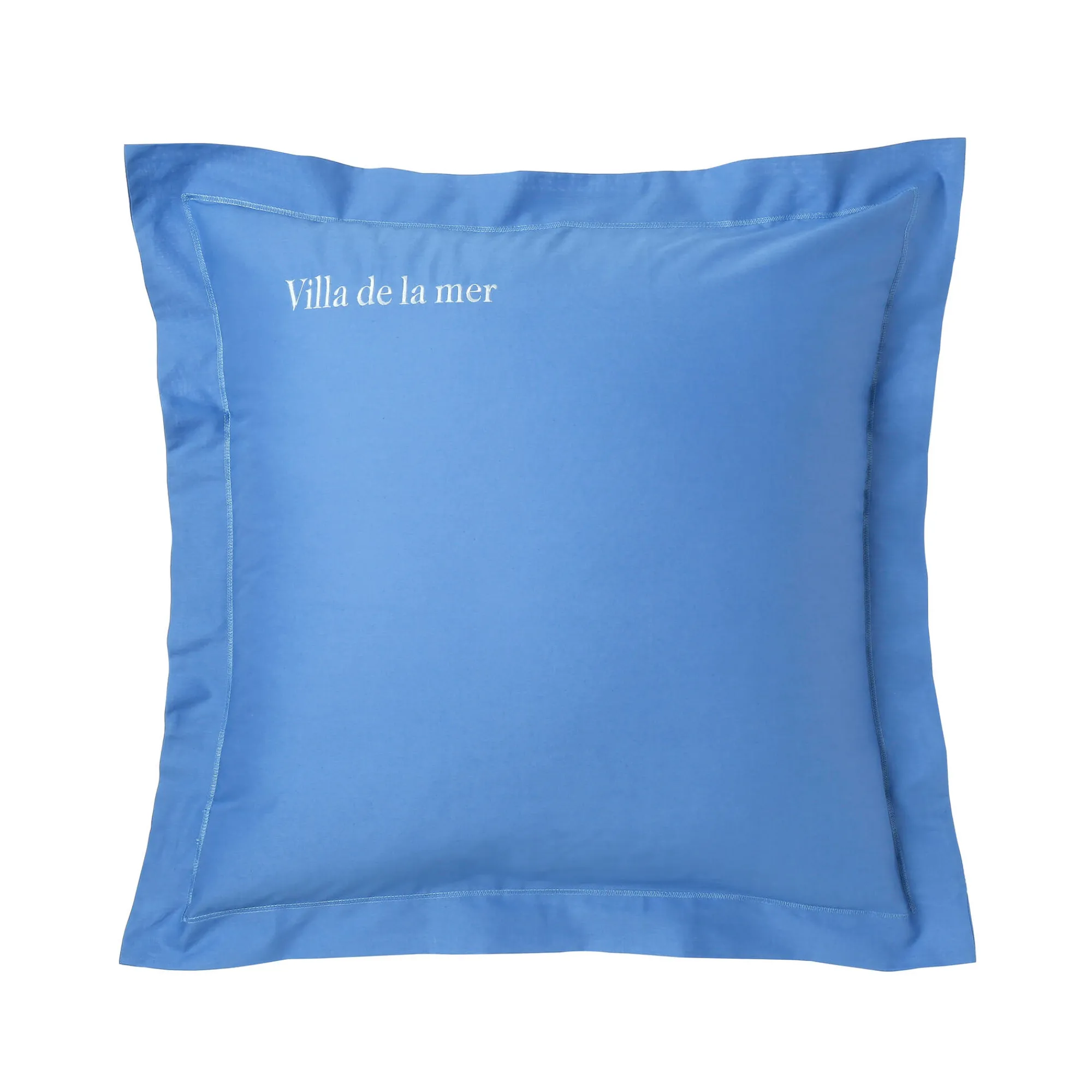Effen Bedlinnen|Kussensloop<Colombine Katoenen kussensloop, personaliseerbaar oceaanblauw