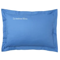 Effen Bedlinnen|Kussensloop<Colombine Katoenen kussensloop, personaliseerbaar oceaanblauw