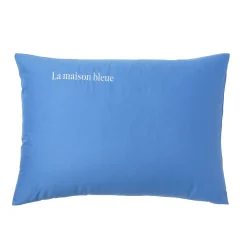 Effen Bedlinnen|Kussensloop<Colombine Katoenen kussensloop, personaliseerbaar oceaanblauw