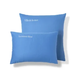 Effen Bedlinnen|Kussensloop<Colombine Katoenen kussensloop, personaliseerbaar oceaanblauw