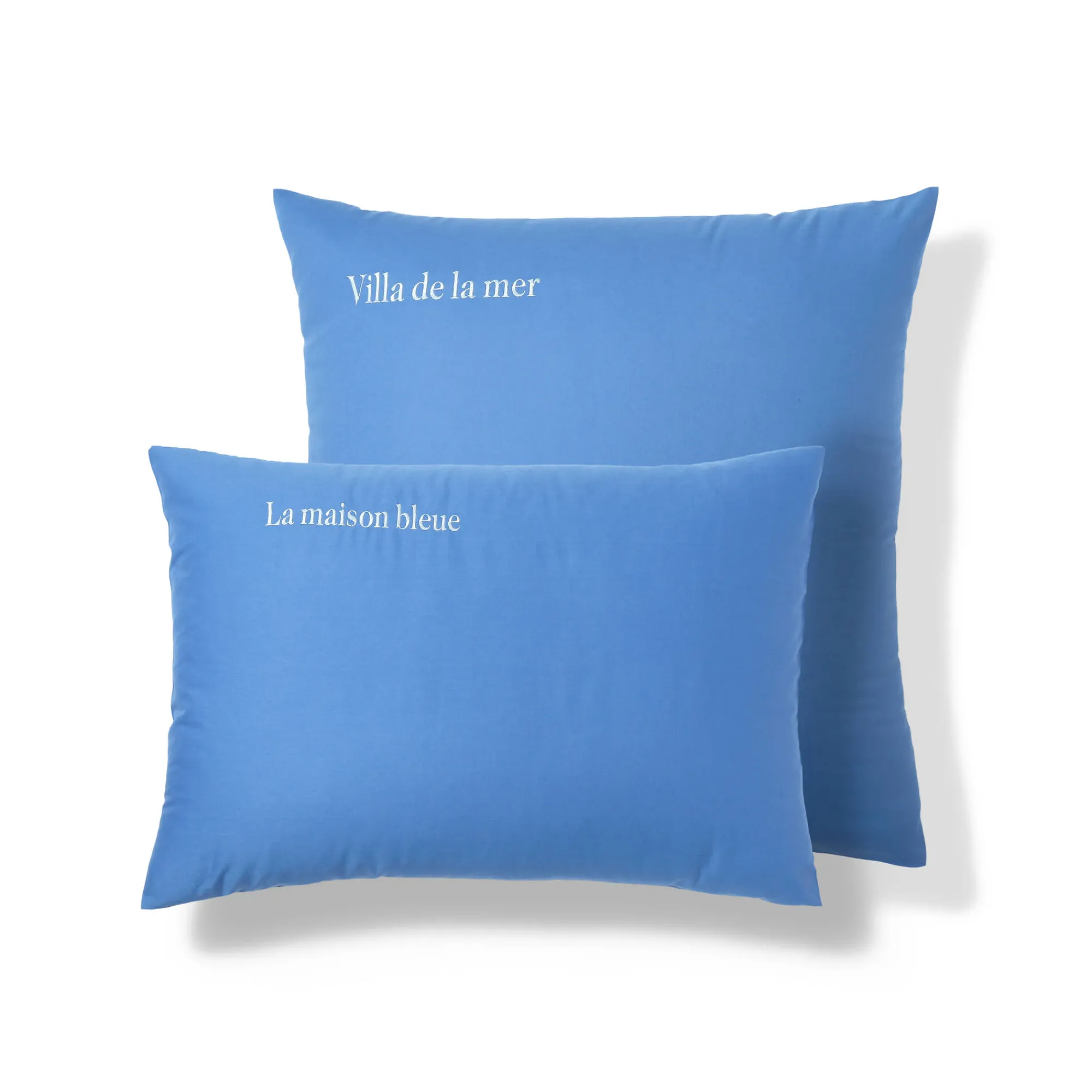 Effen Bedlinnen|Kussensloop<Colombine Katoenen kussensloop, personaliseerbaar oceaanblauw