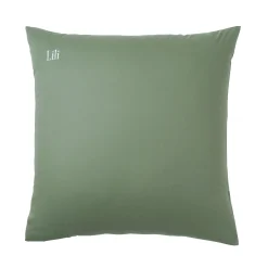 Effen Bedlinnen|Kussensloop<Colombine Katoenen kussensloop, personaliseerbaar eucalyptus