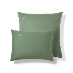 Effen Bedlinnen|Kussensloop<Colombine Katoenen kussensloop, personaliseerbaar eucalyptus