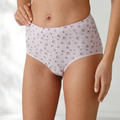 Slip En Shorty<Blancheporte Katoenen maxislip in effen pruim met paardenbloemprint - set van 7 pruim / parma