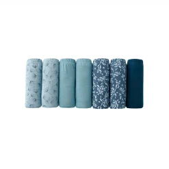 Slip En Shorty<Blancheporte Katoenen maxislip in effen blauw met paardenbloemprint - set van 7 marine / blauw