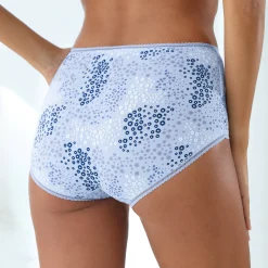 Slip En Shorty<Blancheporte Katoenen maxislip met geassorteerde bloemetjesmotieven - Set van 4 blauw / jeans