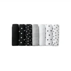 Slip En Shorty<Blancheporte Katoenen maxislip met stippenprint - set van 7 wit + zwart