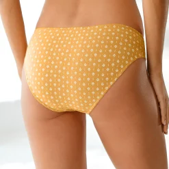 Slip En Shorty<Blancheporte Katoenen midislip met grafische print - set van 4 zwart / honing