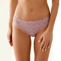 Slip En Shorty<Blancheporte Katoenen midislip met "panter" print - Set van 4 rood