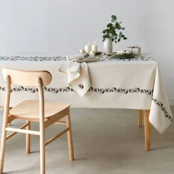 Feesttafel|Servet<Blancheporte Katoenen servet met borduursel - set van 3 naturel