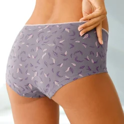 Slip En Shorty<Blancheporte Katoenen shorty met geassorteerde bloemenmotieven - Set van 4 pruim / roze