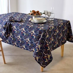 Feesttafel|Tafellaken En Tafelloper<Blancheporte Katoenen tafellaken met plantenprint marine