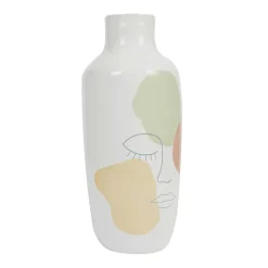 Decoratieartikel<Blancheporte Keramische vaas met gezichtmotief - 30 cm hoog veelkleurig