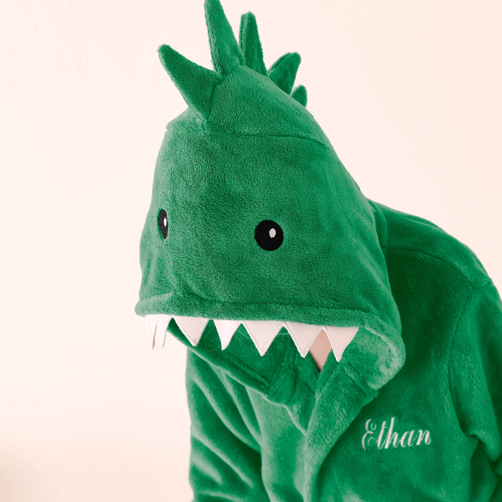 Badjas|Handdoek En Badlaken Kids<Blancheporte Kinderbadjas met capuchon, personaliseerbaar, dinosaurus, microvezel. groen