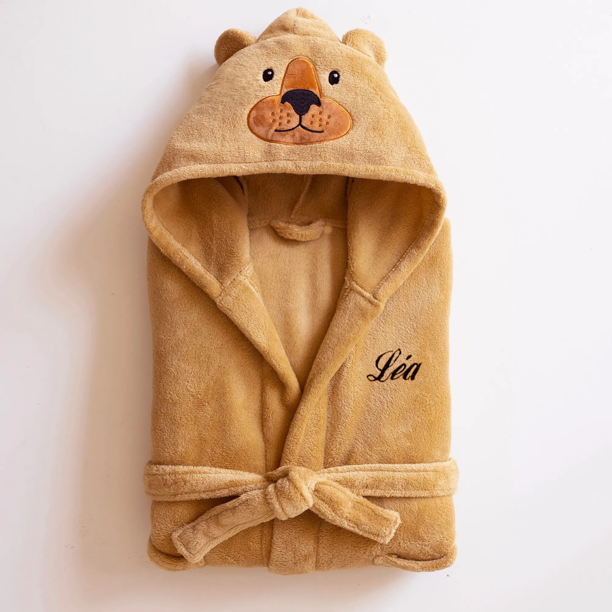 Badjas|Handdoek En Badlaken Kids<Blancheporte Kinderbadjas met kap en beermotief in microvezel, personaliseerbaar taupe