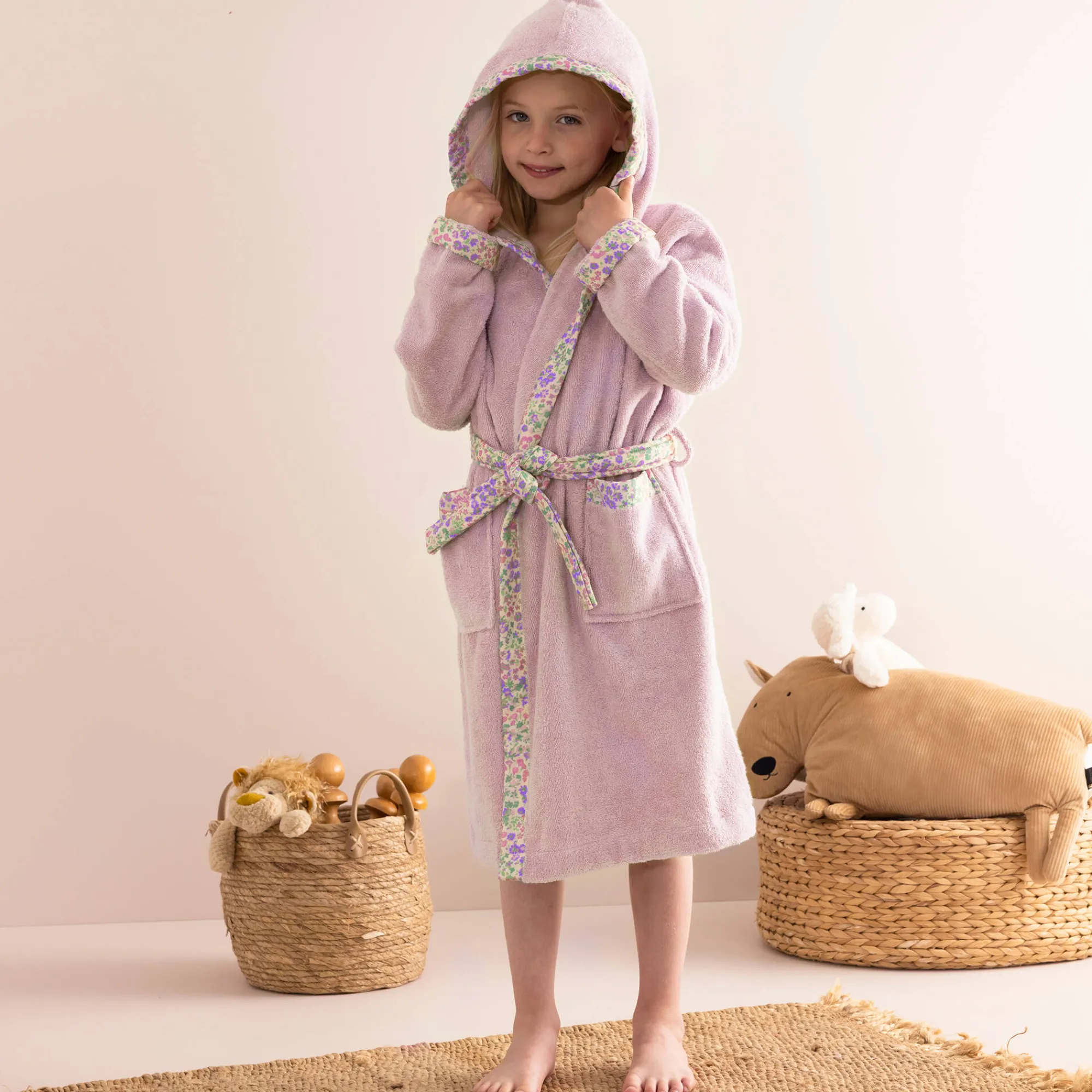 Badjas|Handdoek En Badlaken Kids<Colombine des petits Kinderbadjas met kap in katoenen badstof - 340 g/m² parma