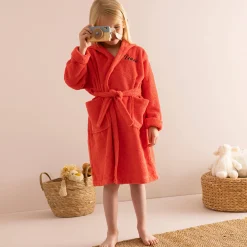 Badjas|Handdoek En Badlaken Kids<Colombine des petits Kinderbadjas met tijgermotief en kap, personaliseerbaar koraal