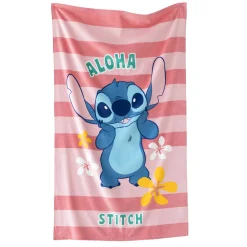 Strandlaken|Handdoek En Badlaken Kids<Lilo et Stitch Kinderbadlaken Stitch®, katoenen badstof en velours - 320g/m² roze