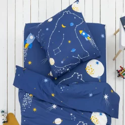 Bedlinnenset Kids|Bedlinnenset Kids<Colombine des petits Kinderbedlinnen Melkwegprint - Katoen marine