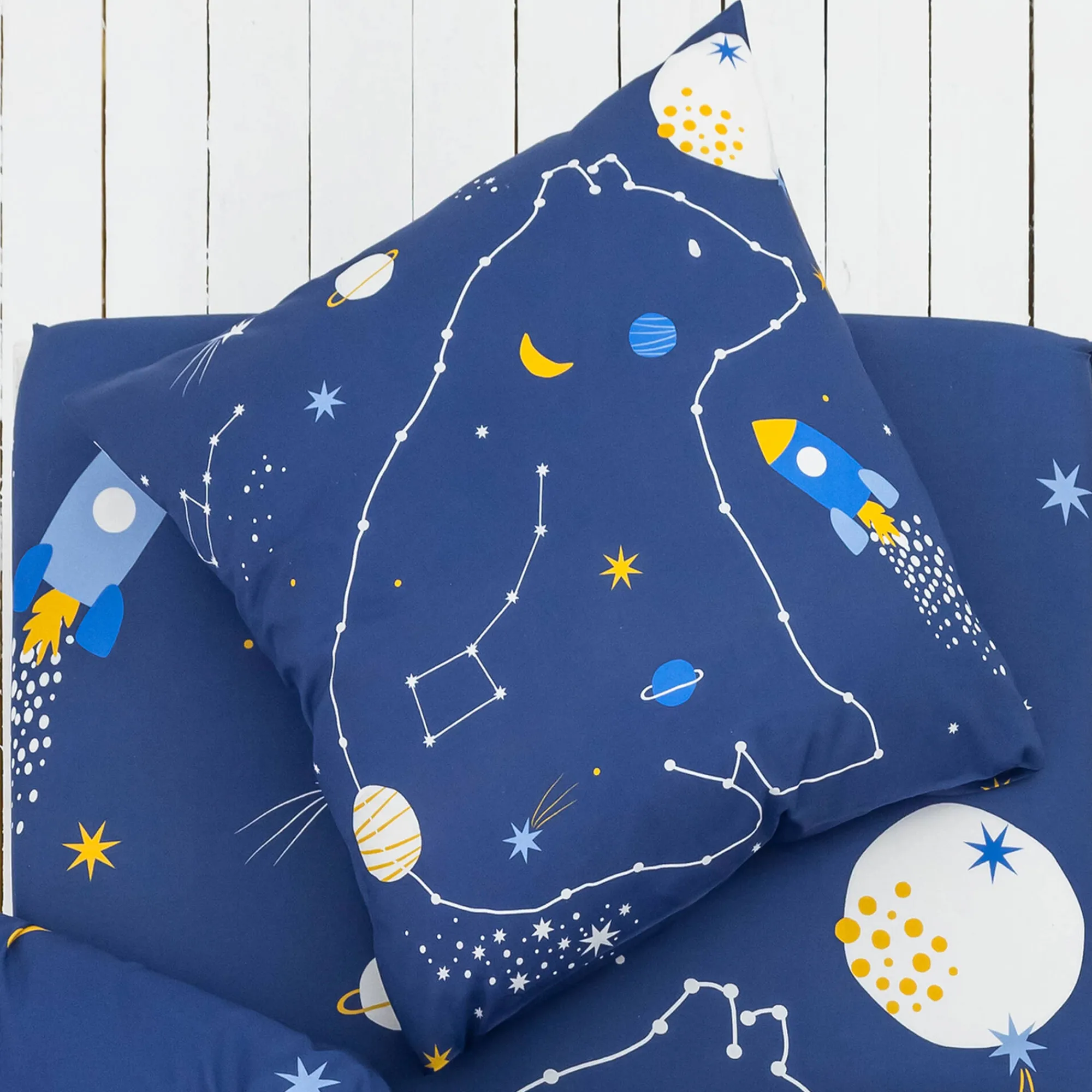 Bedlinnenset Kids|Bedlinnenset Kids<Colombine des petits Kinderbedlinnen Melkwegprint - Katoen marine