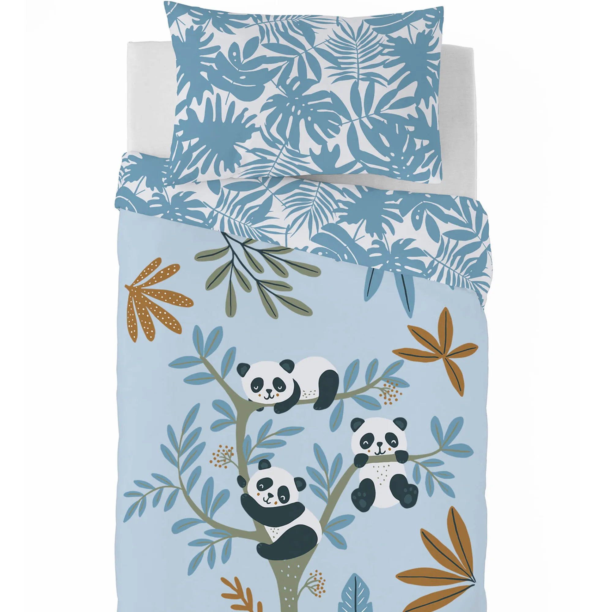 Kids Dekbed|Dekbed<Blancheporte Kinderdekbed in microvezel met panda's 200 g/m² blauw