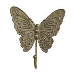 Decoratieartikel<Blancheporte Kleerhaak in vlindermodel van polyhars goudkleurig
