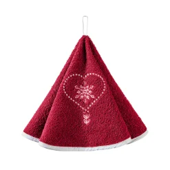 Droogdoek En Handdoek<Blancheporte Klokvormige droogdoeken in badstof met borduursel - set van 2 rood