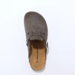 Muiltjes En Klompen|Sandalen En Espadrilles<Blancheporte Klompen in splitleer met verstelbare gesp antracietgrijs