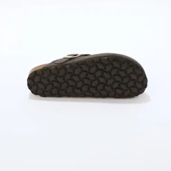 Muiltjes En Klompen|Sandalen En Espadrilles<Blancheporte Klompen in splitleer met verstelbare gesp antracietgrijs