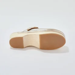 Muiltjes En Klompen|Sandalen En Espadrilles<Blancheporte Klompen met hak, in leer en hout goudkleurig