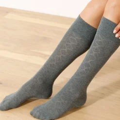 Panty’s, Kniekousen En Sokken<Blancheporte Kniekousen in effen kabeltricot - set van 2 paar beige + antraciet