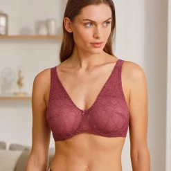 Beha<Confidence Lingerie Korfbeha in stretchkant Orellana - met verborgen beugels pruim