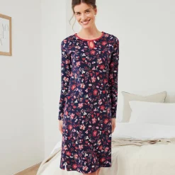 Nachthemd<Blancheporte Kort nachthemd met bloemenprint - set van 2 marine + rood