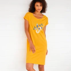 Nachthemd<Blancheporte Kort nachthemd met citroenprint - set van 2 blauw + saffraangeel