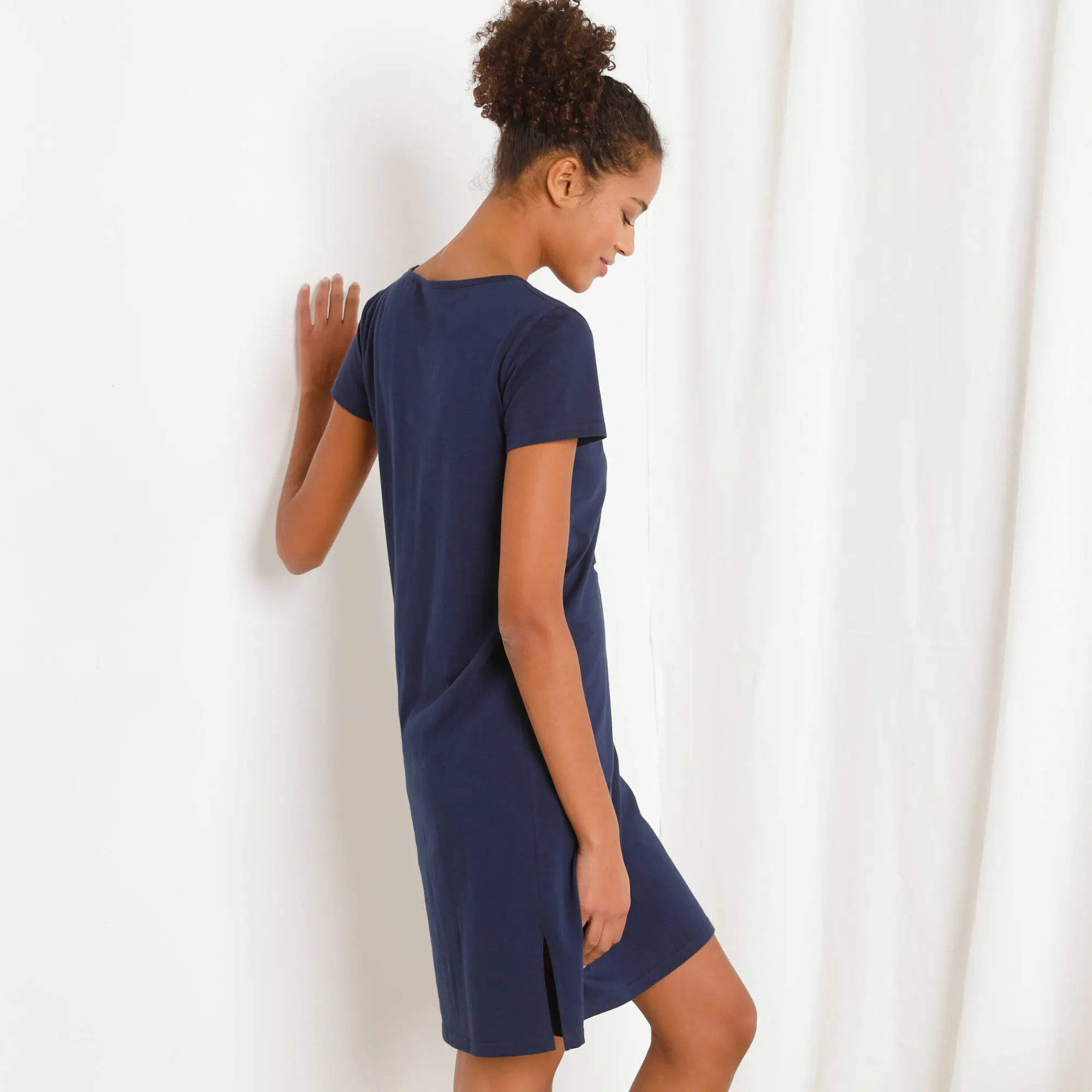 Nachthemd<Blancheporte Kort nachthemd met 'cocktail' print marine