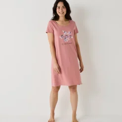 Nachthemd<Blancheporte Kort nachthemd met korte mouwen roze