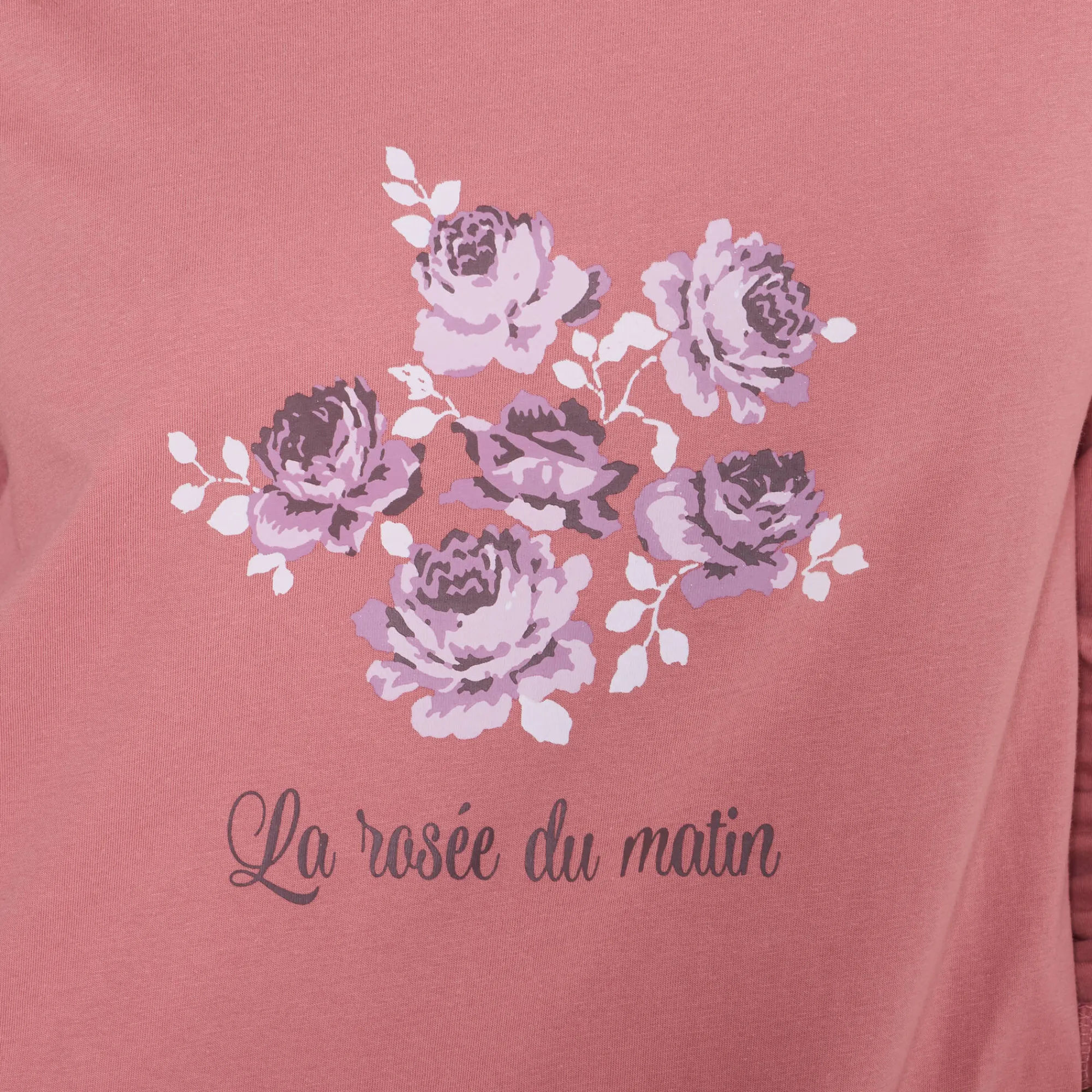 Nachthemd<Blancheporte Kort nachthemd met lange mouwen roze