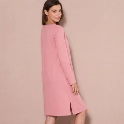 Nachthemd<Blancheporte Kort nachthemd met lange mouwen roze
