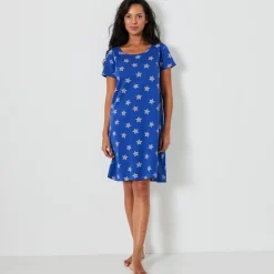 Nachthemd<Blancheporte Kort nachthemd met sterrenprint felblauw