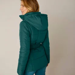 Parka En Donsjas<Colors&Co Korte gewatteerde jas met ceintuur dennengroen