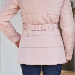 Parka En Donsjas<Colors&Co Korte gewatteerde jas met ceintuur grijsroze