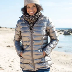 Parka En Donsjas<Blancheporte Korte, gewatteerde jas met metallic effect goudbruin