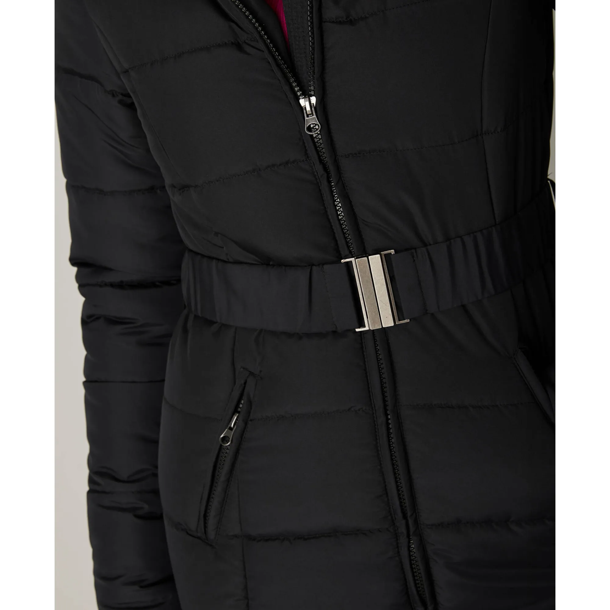 Parka En Donsjas<Colors&Co Korte gewatteerde jas met ceintuur zwart