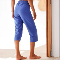 Pyjama<Blancheporte Korte pyjama in jersey en broderie anglaise blauw