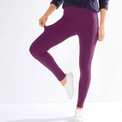 Legging<Blancheporte Koudewerende legging met hoge taille pruim