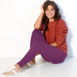 Legging<Blancheporte Koudewerende legging met hoge taille pruim