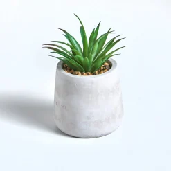 Decoratieartikel<Blancheporte Kunstplant en pot in cement grijs