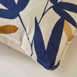 Kussen<Blancheporte Kussen met bladerenprint beige / marine