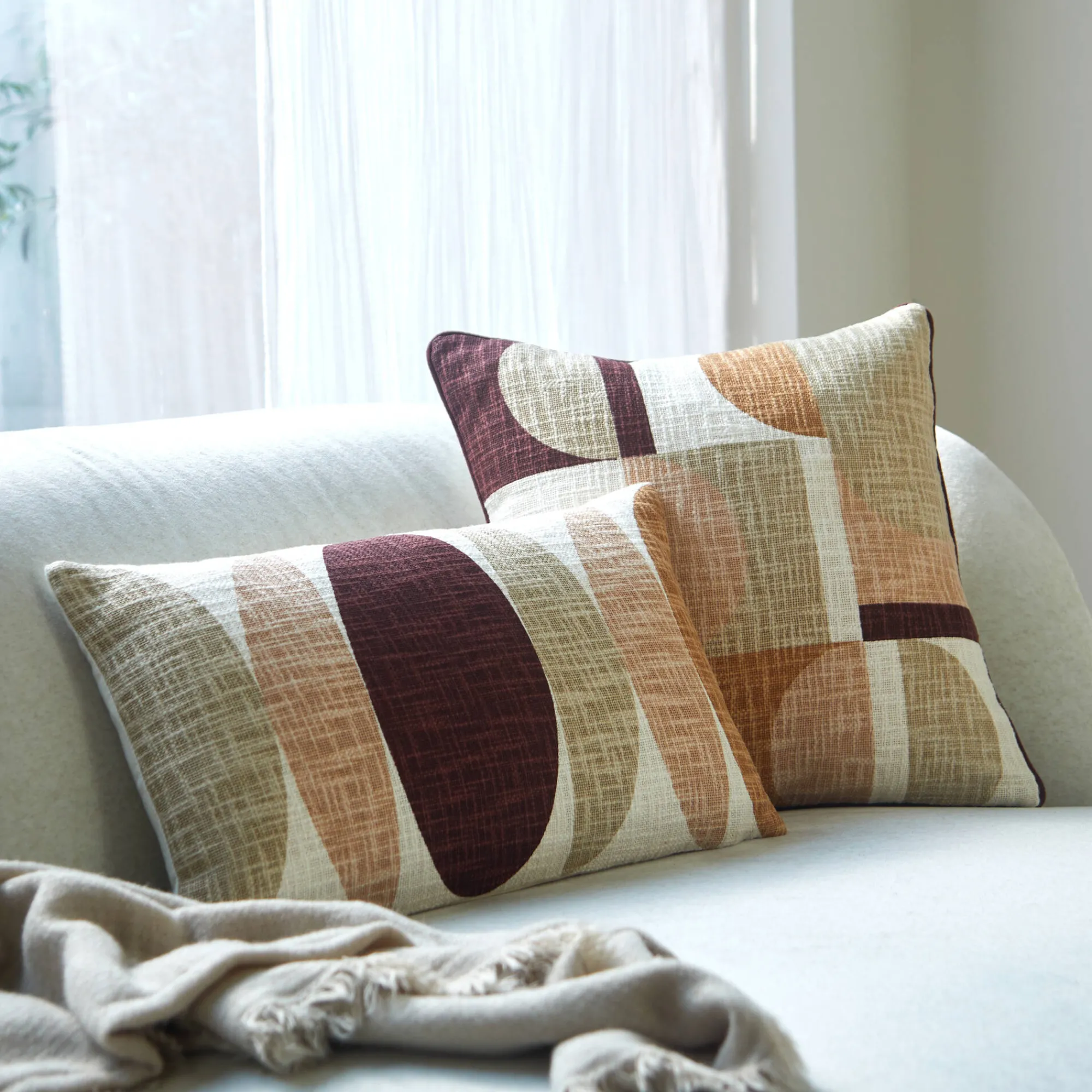 Kussen<Blancheporte Kussen met geometrische print taupe