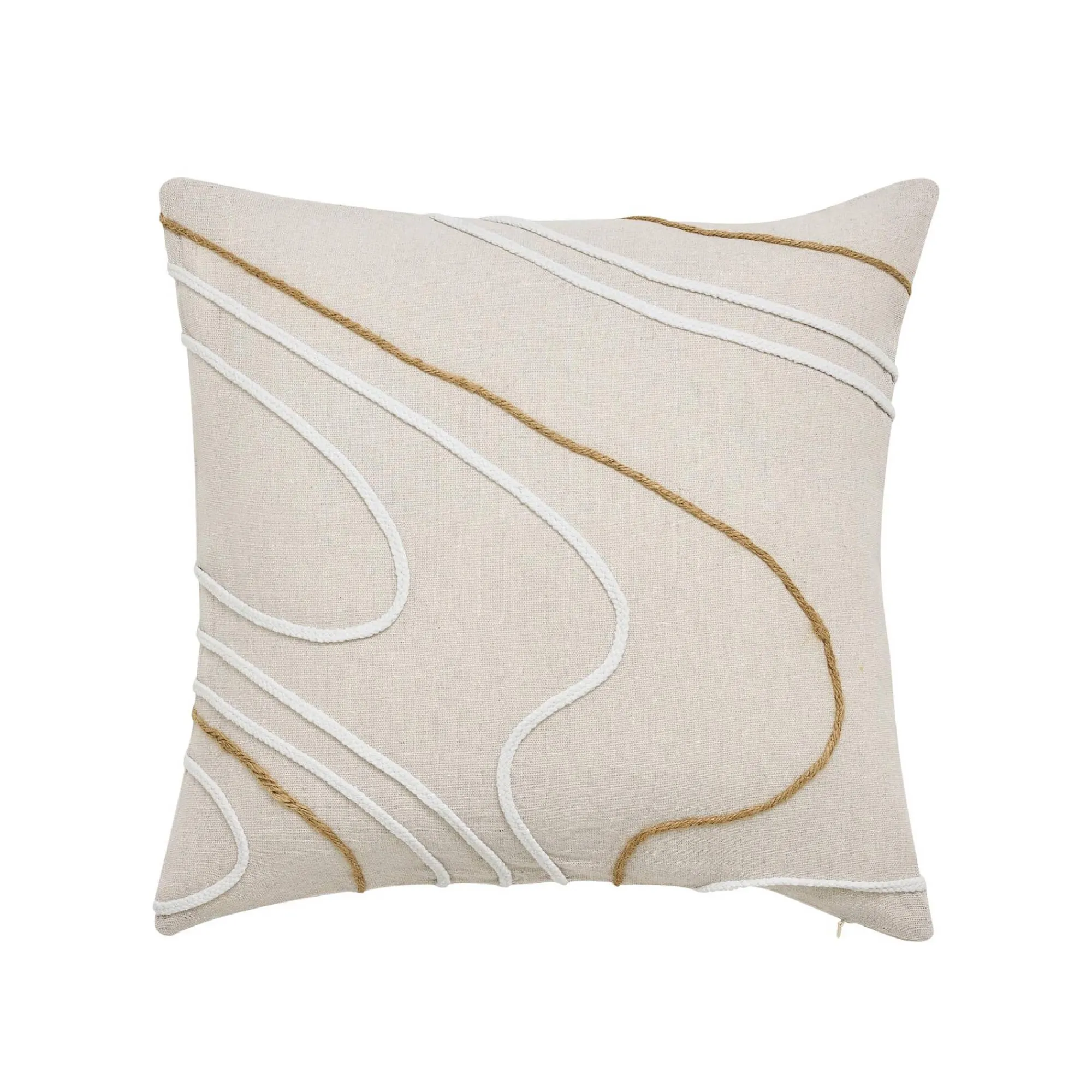 Kussen<Blancheporte Kussen met reliëfstrepen in jute en touw naturel